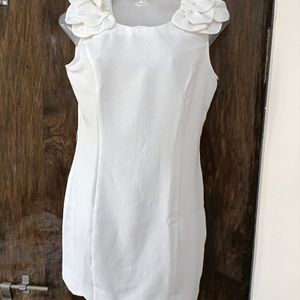 Girls White Polyester Tunic Without Belt