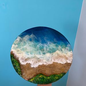 Resin ocean Clock