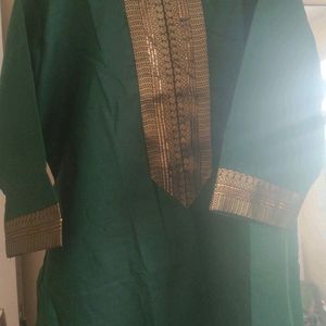 Cotton Banarasi Patch Work Kurti