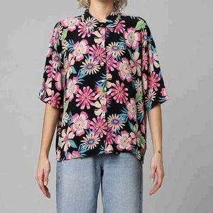 Flower Print Short Sleeves Shirt