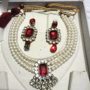 Pearl And Kundan Maharani Necklace