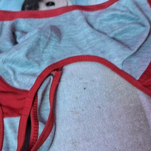 Red And Off White Non Padded Sports Bra