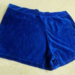 Blue Velvel Shorts