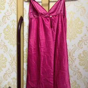 Pink Satin Night Dress