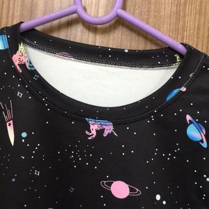 Unicorn Galaxy Black T-shirt For Women