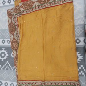 Ethnic Yellow Saree