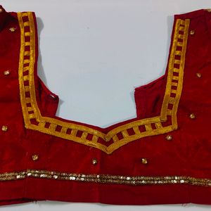 Handwork Soft Net Maroon Saree With Blouse