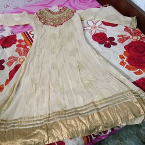 Velvet Design Net Anarkali Type Top