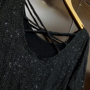 Black Shining Partywear Top For 38 Bust