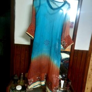 Nee Georgette Kurti With Lace