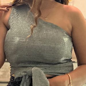One Shoulder Sexy Bluose Top