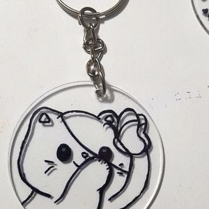 Homemade Bts, Cat, And Quote Keychain