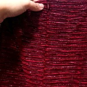 Velvet Shimmery Partywear Ruched Dress