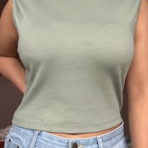 High Neck Tank Top Crop