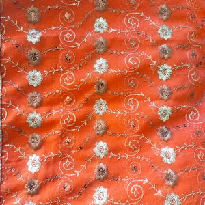 Jari Embroidered Saree Without Blouse Piece