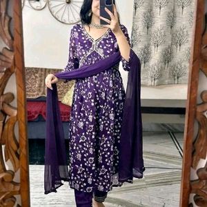 Aliya Cut Kurti Pent Set With Dupatta