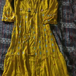 Mustard Colors Full Length Kurta Like New