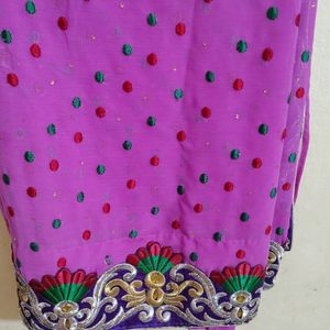 Georgette Saree With Blouse,Size 32 Alterable