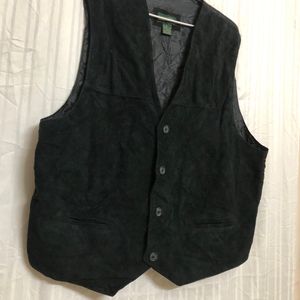 Saddlebred Black Leather Waistcoat