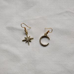 Star And Moon Earrings