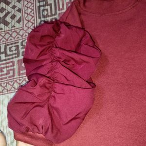 Maroon Basic Top