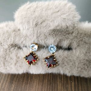 Red Gem Stone Earrings