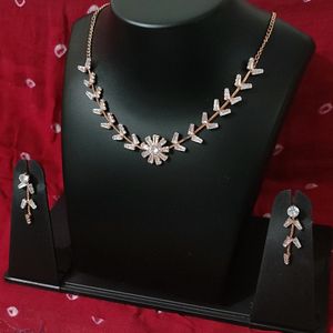 Rose gold diamond necklace