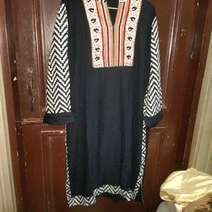 Women Black 4 Xl Summer Kurta