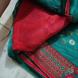 You Are Free To Offer New Saree With Red Blouse