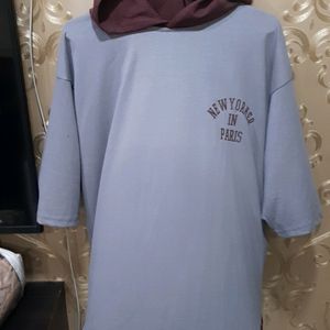 Drop Shoulder Hooded Tshirt