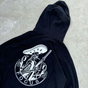 Black Back Printed Hoodie