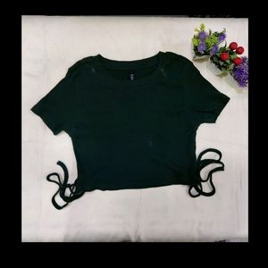 women's green top