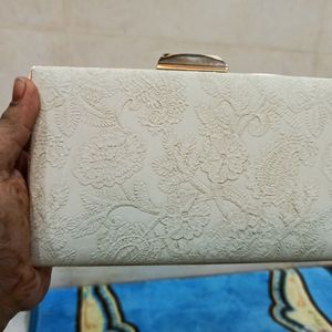 Brand New Embroidered Clutch With Chain