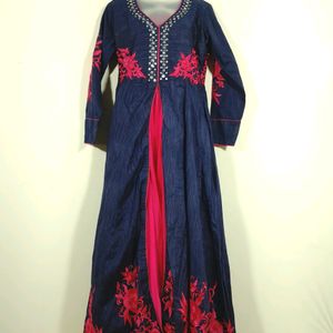 Navy & Pink Ethnic Gown(women's)