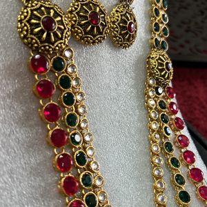 Zaveri Pearls Antique Gold Multi Layered Necklace