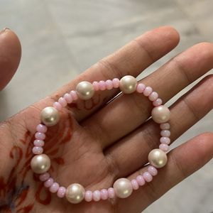 Aesthetic  Pink And White Pearl Bracelet