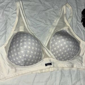 White Mesh Design Bra