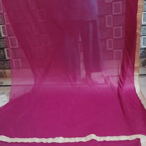 Pink Saree With Blouse