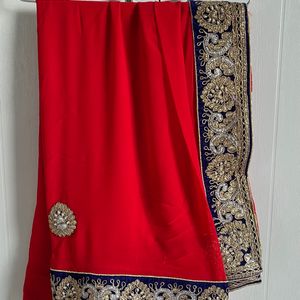 Heavy Boder Saree With Blouse