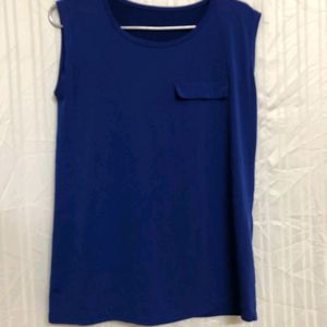 Navy Blue Sleevless Top