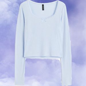 H&M Viral Lace Top Blue