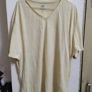 H&M V-neck  Pastel Yellow T-shirt