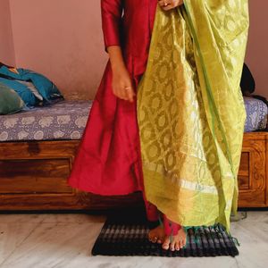 Burgundy Kurta With Palazzo Set