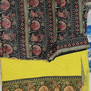 Plain Saree With Printed Border Sari