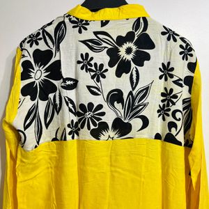 Yellow Printed Kurti