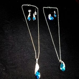 Dew Drop and Designer Pendant Necklace Set