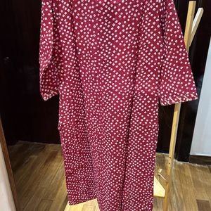 Bandhni Red & Blue Kurta