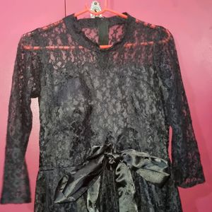 Handmade Black Neted Dress