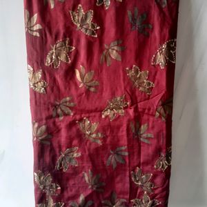Sequence  Work Red Saree