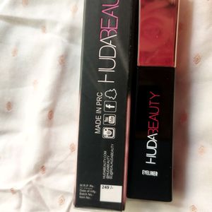 Huda Beauty Eyeliner, Mascara, Compact & Green Tea Primer